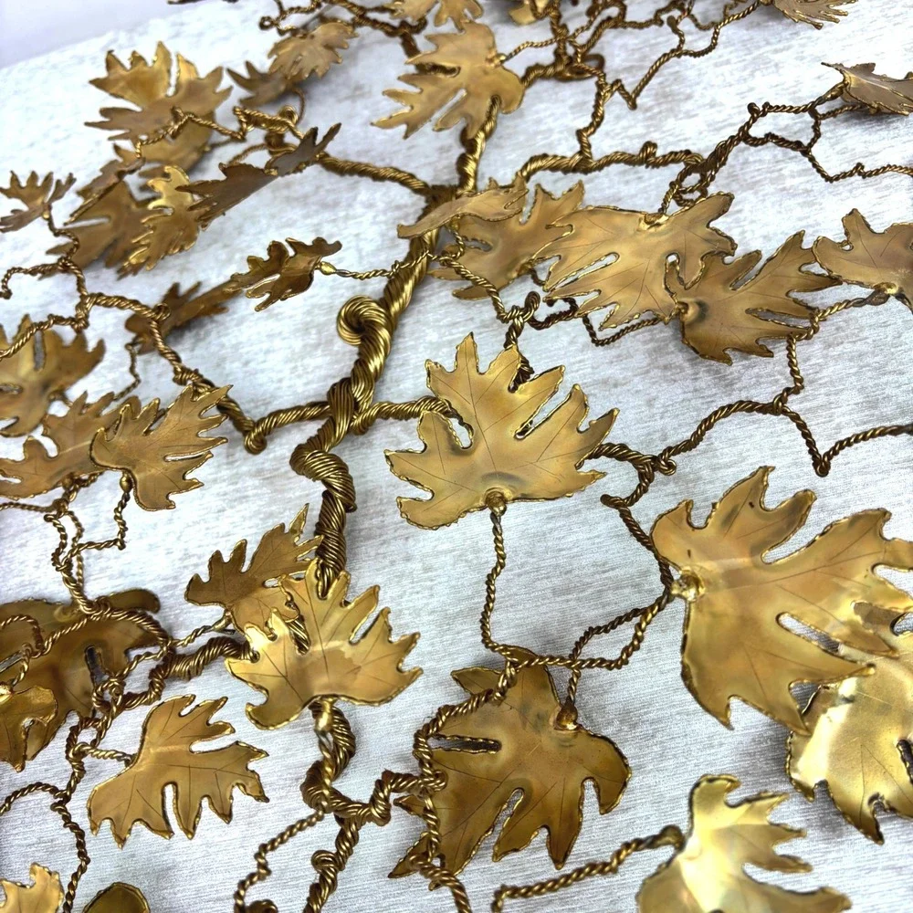 MCM Curtis Jere Style Brass Metal Brutalist Sculpture Tree Branch Leaves